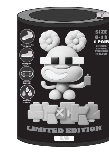 SKOCKZ Socks — Gorilla Grey (5/8) collectible can