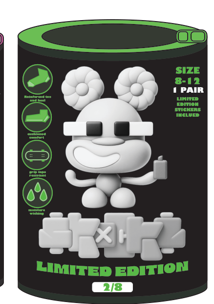 SKOCKZ Socks — Lizard Lime (2/8) collectible can