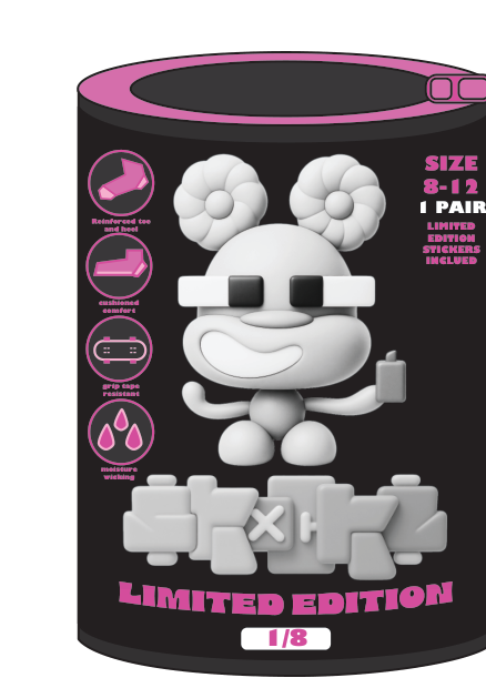 SKOCKZ Socks — PINK (1/8) collectible can