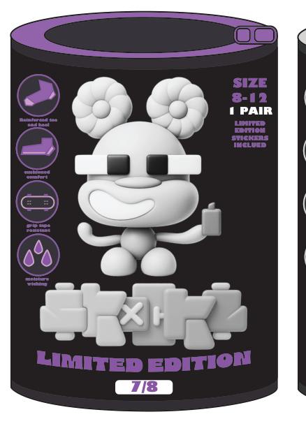 SKOCKZ Socks — Pointy Purpy (7/8) collectible can