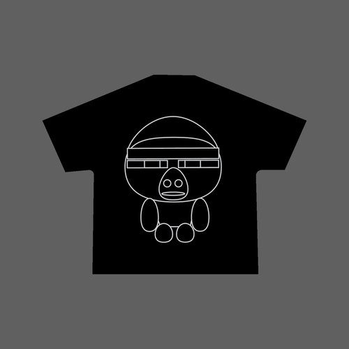 KILLA RILLA Oversized Tee back print — oversized white outline of the KILLA RILLA character